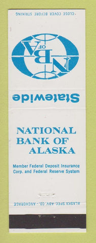 Matchbook Cover - National Bank of Alaska AK Anchorage Skagway Sitka Wrangell