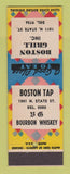 Matchbook Cover - Boston Grill Tap Chicago? Whiskey