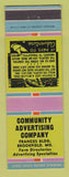 Matchbook Cover - Community Advertising Company Brookfield MO