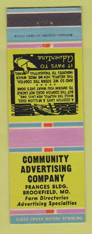 Matchbook Cover - Community Advertising Company Brookfield MO