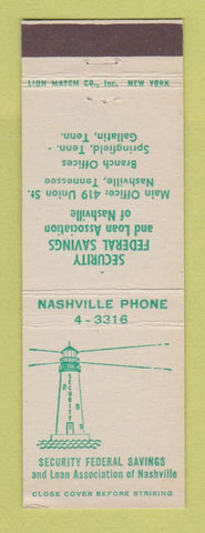 Matchbook Cover - Security Federal Savings and Loan Nashville TN Gallatin