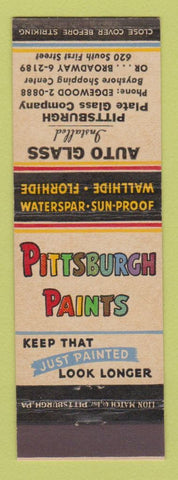 Matchbook Cover - Pittsburgh Paints Auto Glass Cleveland?