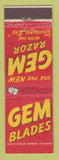 Matchbook Cover - Gem Razor Blades American Razor Brooklyn NY WEAR