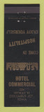 Matchbook Cover - Hotel Commercial Columbus Junction IA