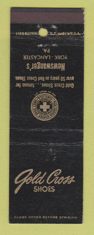 Matchbook Cover - Gold Cross Shoes Newswanger's York Lancaster PA