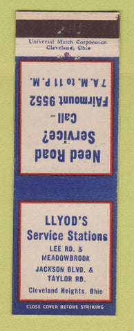 Matchbook Cover - Lloyd's Service oil gas Cleveland Heights OH