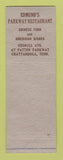 Matchbook Cover - Edmund's Restaurant Chattanooga TN