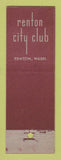 Matchbook Cover - Renton City Club Renton WA