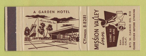 Matchbook Cover - Mission Valley Inn San Diego CA