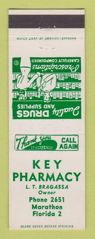 Matchbook Cover - Key Pharmacy Drug Store Marathon FL