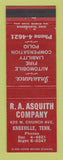 Matchbook Cover - RA Asquith Company Insurance Knoxville TN