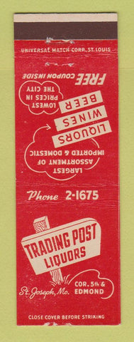 Matchbook Cover - Trading Post Liquors St Joseph MO