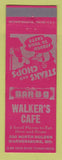 Matchbook Cover - Walker's Cafe Warrensburg MO