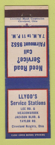 Matchbook Cover - Lloyd's Service oil gas Cleveland Heights OH