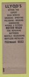 Matchbook Cover - Lloyd's Service oil gas Cleveland Heights OH