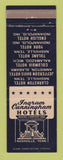 Matchbook Cover - Ingram Cunningham Hotels Evansville Indianapolis IN Nashville