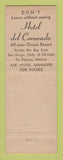 Matchbook Cover - Chapman Park Hotel Los Angeles CA