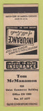 Matchbook Cover - Tom McManamon Insurance