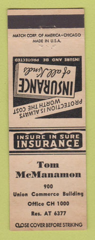 Matchbook Cover - Tom McManamon Insurance