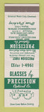 Matchbook Cover - Precision Optical Cleveland OH