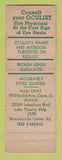 Matchbook Cover - Precision Optical Cleveland OH