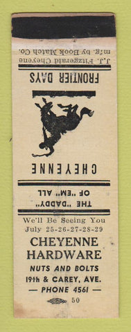 Matchbook Cover - Cheyenne Hardware WY Frontier Days WORN