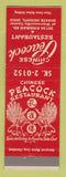 Matchbook Cover - Chinese Peacock Restaurant Shaker Heights OH