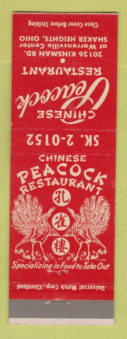 Matchbook Cover - Chinese Peacock Restaurant Shaker Heights OH