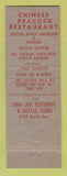 Matchbook Cover - Chinese Peacock Restaurant Shaker Heights OH