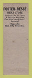 Matchbook Cover - Foster Besse Men's Clothes Bridgeport CT