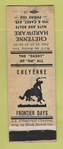 Matchbook Cover - Cheyenne Hardware WY Frontier Days WORN