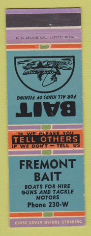 Matchbook Cover - Fremont Bait Fishing Boat Motors Guns
