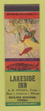 Matchbook Cover - Lakeside Inn Boiling Springs PA