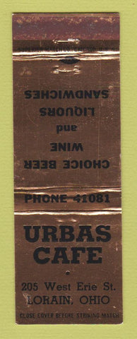 Matchbook Cover - Urbas Cafe Lorain OH