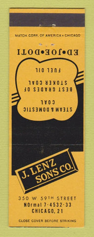 Matchbook Cover - J Lenz Sons Coal Chicago IL