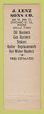 Matchbook Cover - J Lenz Sons Coal Chicago IL