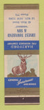 Matchbook Cover - Hartford Insurance Ernest Townsend Le Roy NY