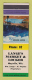 Matchbook Cover - Lange's Market Locker Mayville WI