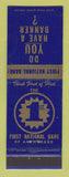 Matchbook Cover - First National Bank Anchorage AK WEAR Kodiak Sitka