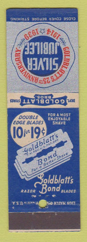 Matchbook Cover - Goldblatt's Men's Clothes Silver Jubilee 1939 Razor Blades