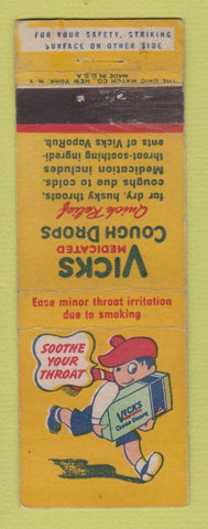 Matchbook Cover - Vicks Cough Drops WEAR