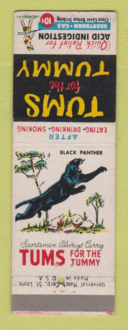 Matchbook Cover - Tums Antacid Black Panther