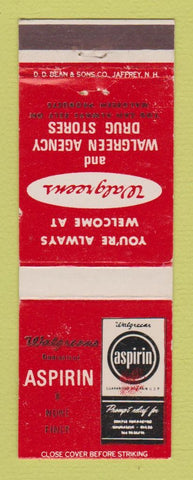 Matchbook Cover - Walgreen's Drug Stores Aspirin DD Bean
