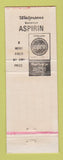 Matchbook Cover - Walgreen's Drug Stores Aspirin DD Bean