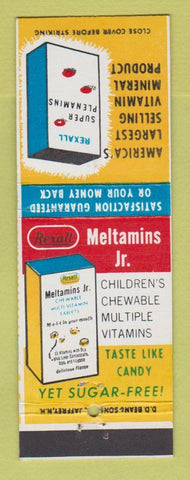 Matchbook Cover - Rexall Drug Stores Plenamins Vitamins Meltamins