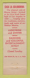 Matchbook Cover - Casa La Golondrina Mexican Cafe Los Angeles CA