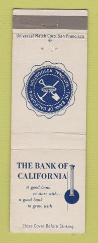 Matchbook Cover - Bank of California  CA OR WA