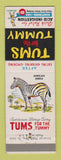 Matchbook Cover - Tums Antacid African Zebra