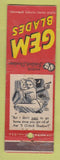 Matchbook Cover - Gem Razor Blades American Razor Brooklyn NY WWII WEAR