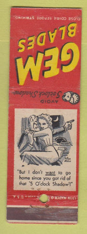 Matchbook Cover - Gem Razor Blades American Razor Brooklyn NY WWII WEAR